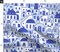 Greek Electric Blue Greece Santorini Mediterranean Custom Printed Fabric by Spoonflower Various Fabrics by the Yard or Fat Quarter